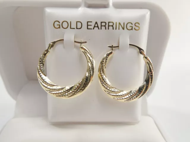 Real 10K Solid Yellow Gold Classic Design Earring