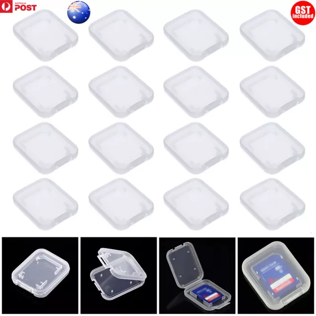 10-100X For SD SDHC Memory Card Holder Transparent Storage Case Plastic Box New