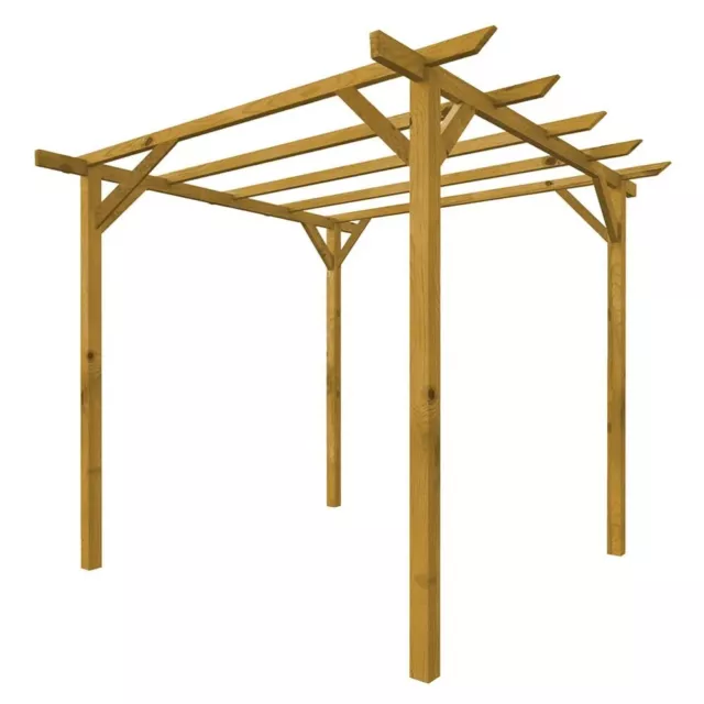 Pergola in legno 3x3 per Esterno e Giardino in Pino Massello impregnato in autoc