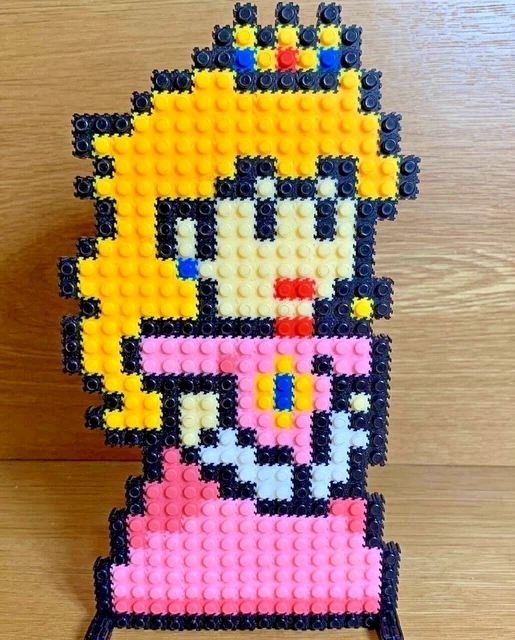 PRINCESS PEACH SUPER Mario Pixel Art Building Blocks Set Collectible ...