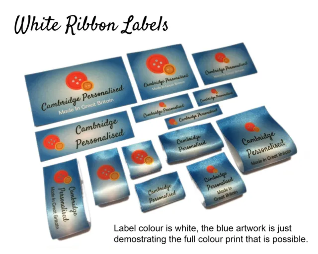60 Labels Full Colour Logo Bespoke Personalised Clothing Garment Sew In Crafts