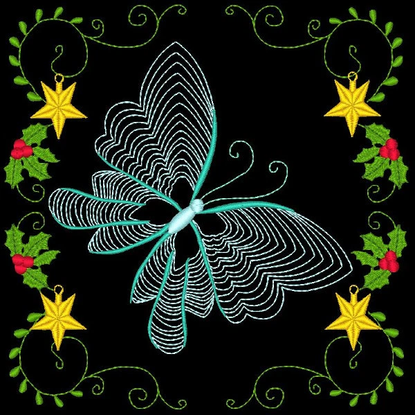 Christmas Flutterbys - 30 Machine Embroidery Designs (Azeb) 8