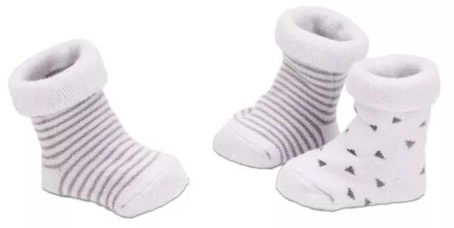 3 Paar Babysocken Ringel Socken Weiß Beige Geschenk für Neugeborene 0-12 Monate 3