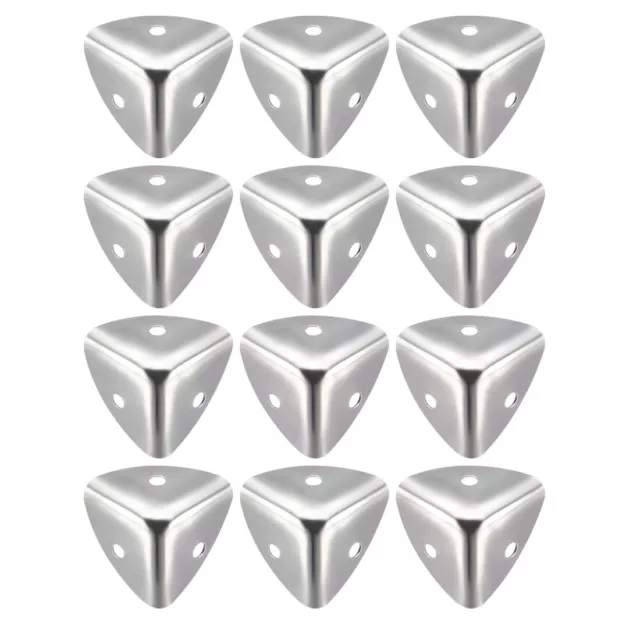 Metal Box Corner Protectors Edge Protector 25 x 25 x 25mm Silver Tone 12pcs