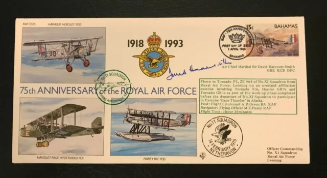 1993 RAF No 11 Squadron 75th Anniv Flown Cover, Signed D.Harcourt-Smith RAF(75)5