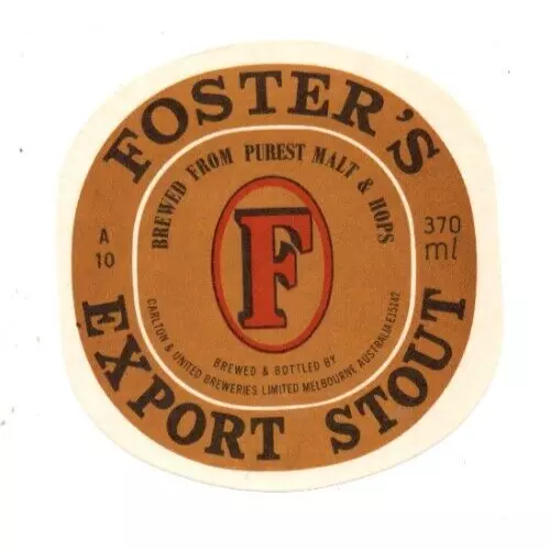 Australia - Beer Label - Carlton & United Breweries - Foster's Export Stout