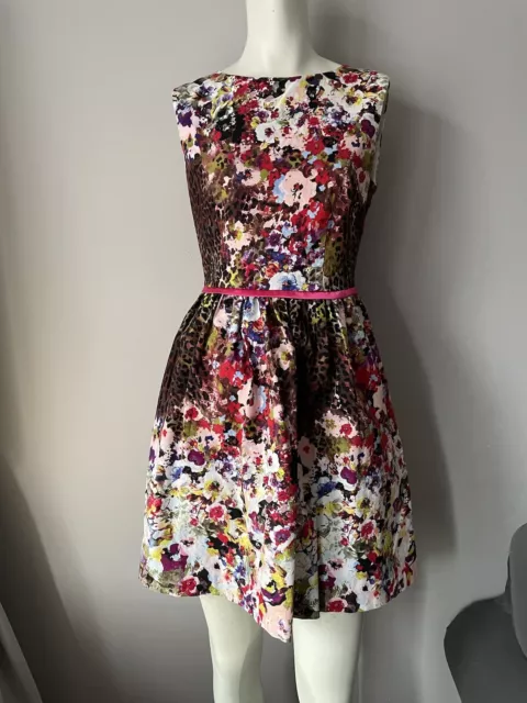 RED VALENTINO Floral Printed Sleeveless Faille Mini Dress Size M