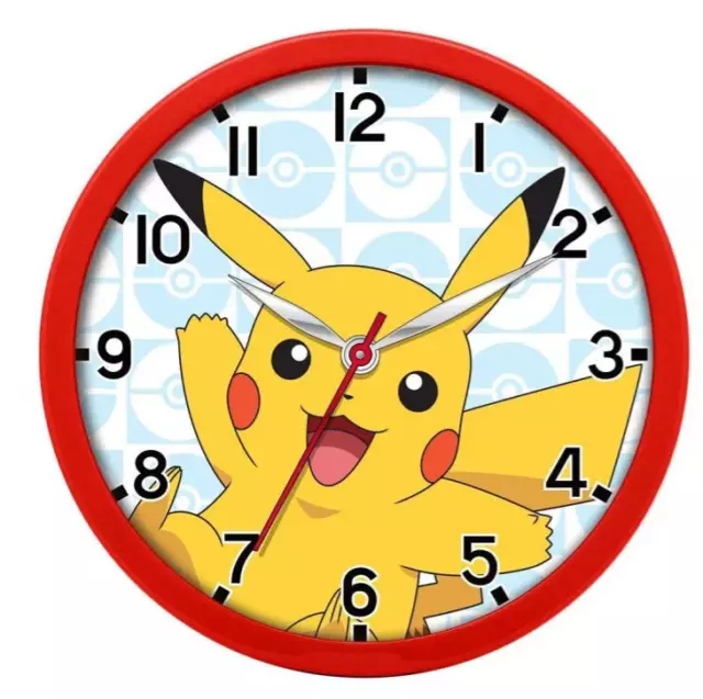 Pokemon Pikachu Kinder Kinderzimmer Wanduhr Uhr 25cm Durchmesser