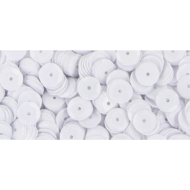 Lentejuelas Blanco Ø 6 MM Hinchado Caja 6G Lavable