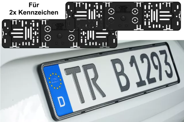 2 Stück Kennzeichenhalterung in Schwarz Kurz Kennzeichenhalter 420 x 110 mm  : : Auto & Motorrad