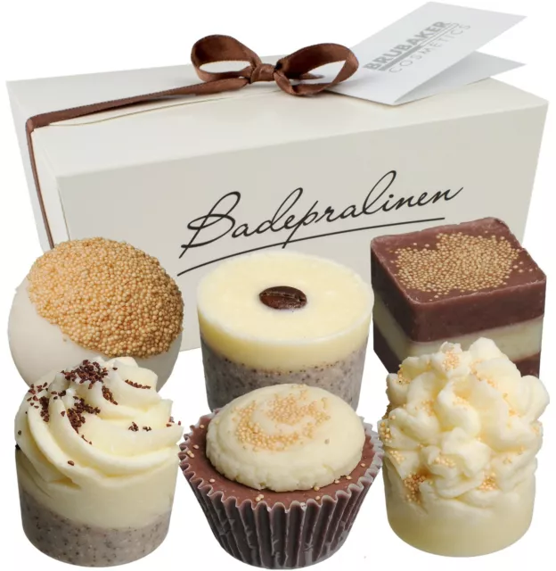 BRUBAKER 6 Bombas de Baño Mousse au Chocolats Set Regalo Mujer Vegano