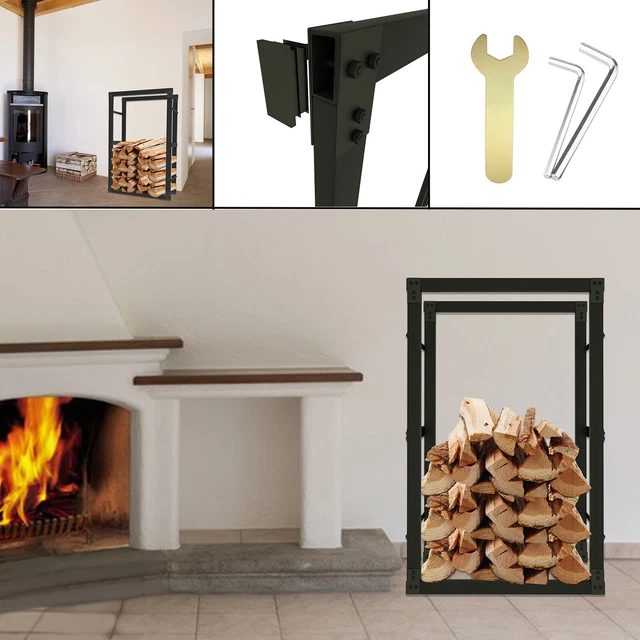 LZQ Lot De 8 Supports D'Empilage En Bois Galvanisés à Chaud - Stable & Robuste Pour Bois De Chauffage Intérieur & Extérieur