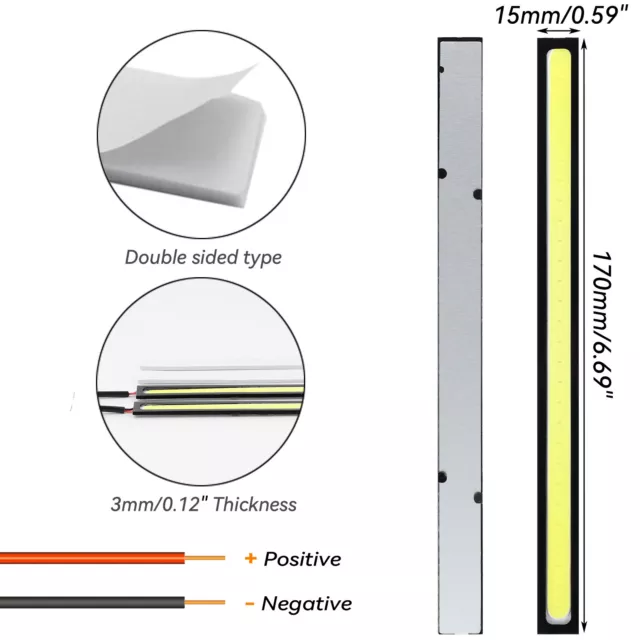 2x 12V LED Tagfahrlicht COB LED  Lichtleiste Nebelscheinwerfer AUTO Lampe DRL 3