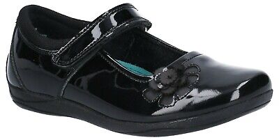 Hush Puppies Jessica black patent leather junior girls Mary Jane school shoes