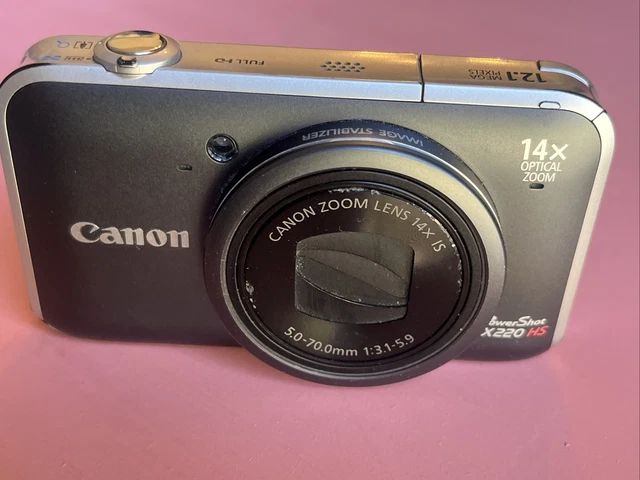 Canon PowerShot SX220 HS 12.1MP Digital Camera - Grey. Used Working Camera Only