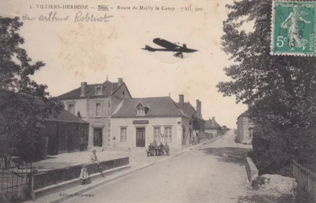 CPA 10 VILLIERS-HERBISSE Route de Mailly le Camp 7 Kil 500