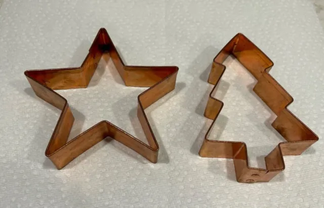 Copper Star And Tree Heavy Duty Cookie Cutters