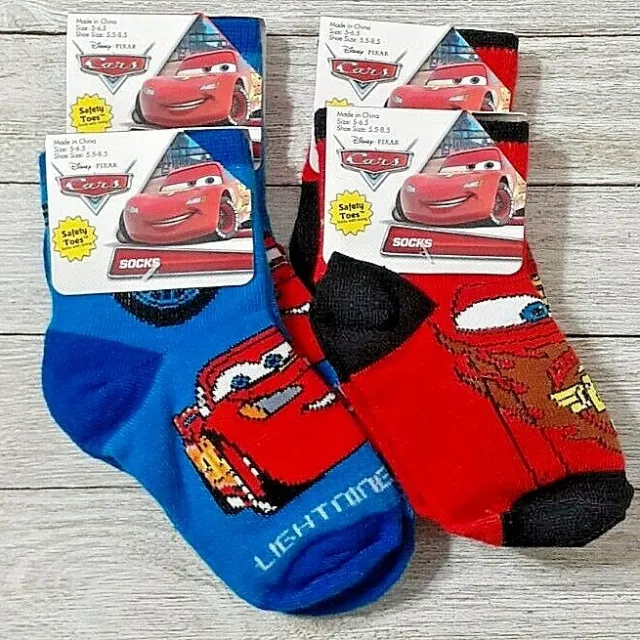 Cars boy's socks 4 pair size 5-6.5