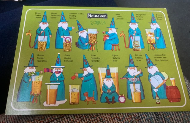 Large, Vintage Colour Postcard, Advertising Heineken