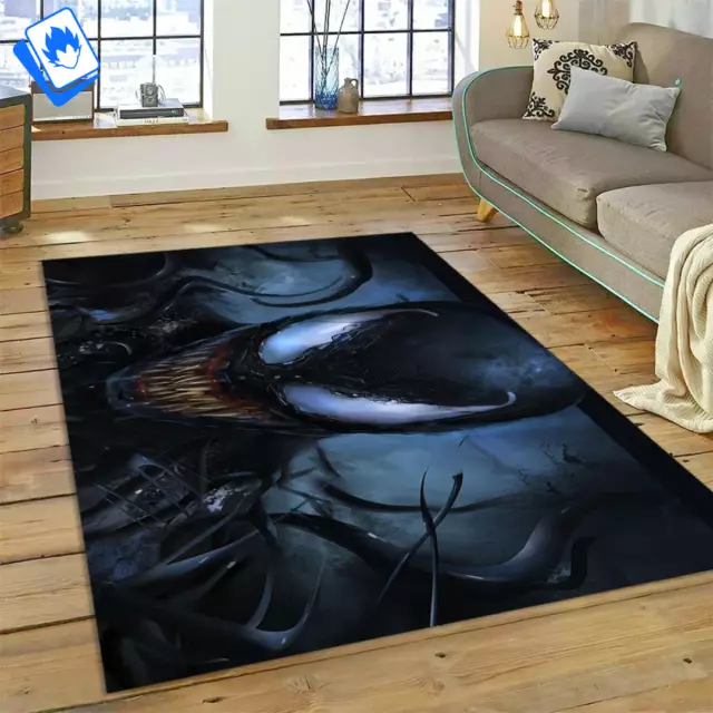 Tappeto Supereroi 120x160cm Venom Black Spiderman Marvel Dc Comics