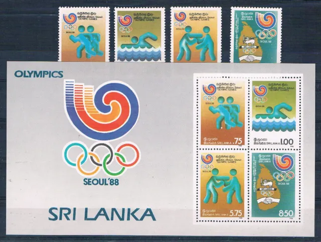 Sri Lanka; Olympiade 1988; Satz +Block  pfr.**