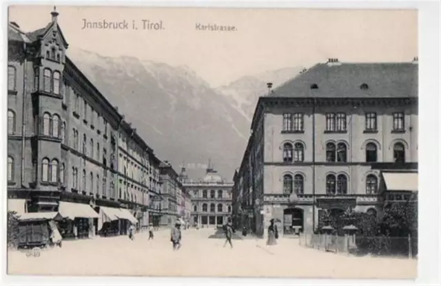 39047312 - Innsbruck Innsbruck mit Karlstrasse. ungelaufen fruehe Karte, da