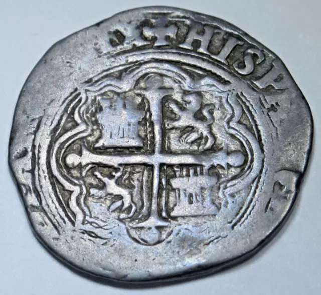 1500's Philip II Mexico Silver 1 Reales Genuine Antique Colonial Pirate Cob Coin