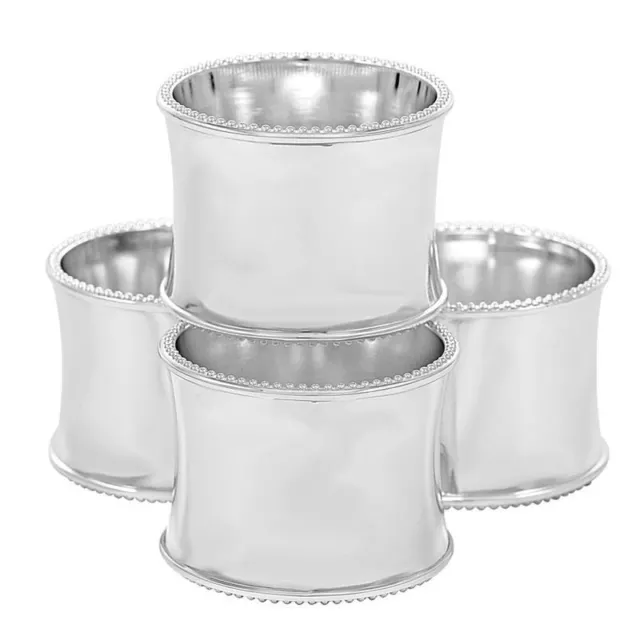 Whitehill - Silver Plated Set 4 Napking Rings, Bead 4.5cm