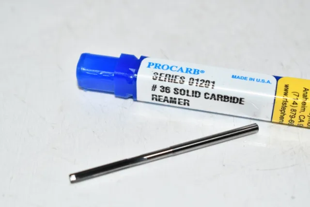 NEW Procarb Series: 01201 #36 Solid Carbide Reamer USA