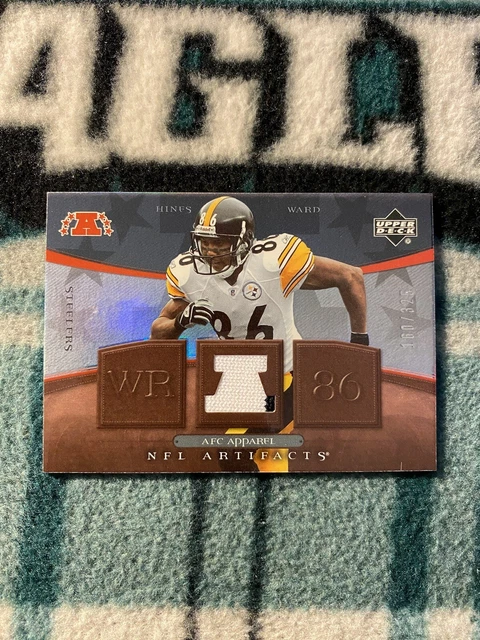 Hines Ward Wr Game Used Jersey Patch 2007 Ud Nfl Artifacts 160/325 Steelers Hof