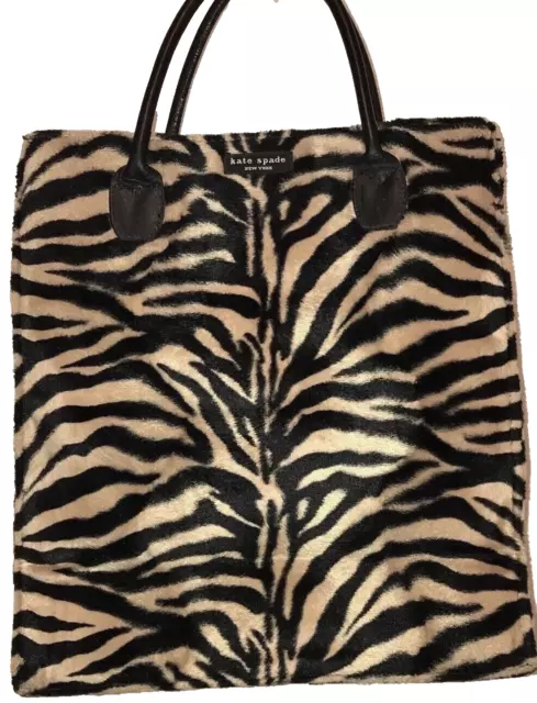 Kate Spade New York Purse RARE Tiger Animal Print Crinkle Shopper Tote Vintage