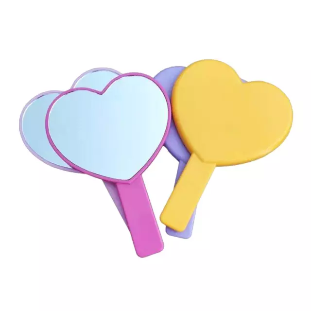 Handheld Mirror Heart Shaped Makeup Mirror, Small Hairdressing Hand Mirror