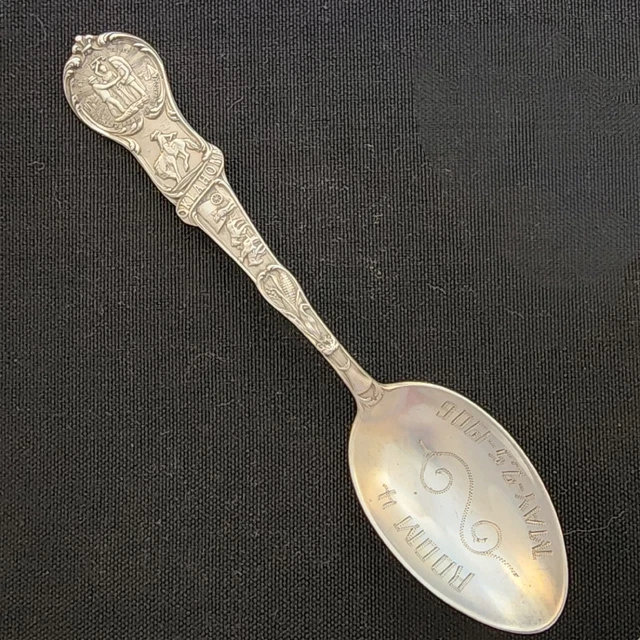 Oklahoma Territory Seal Indian Head Pioneer Sterling Souvenir Spoon 5 7/8" Oklahoma Territory Seal Indian Head Pioneer Sterling Souvenir Spoon 5 7/8"