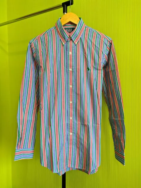 Polo Ralph Lauren Classic Shirt Button Down Long Sleeve Striped Multicolor