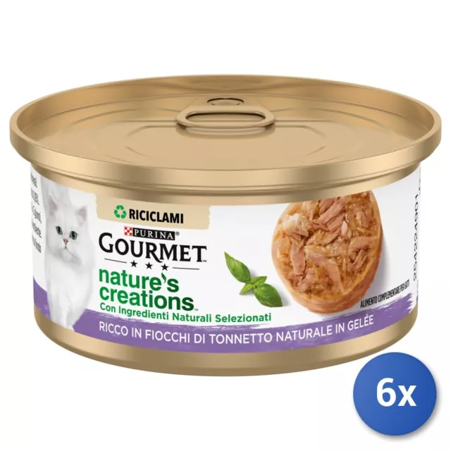 6x Gourmet NATURE'S Creation Tranche 70 Gr. Thon Gelee