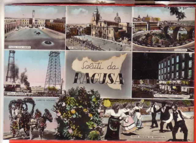 Cartolina Ragusa Acqu Viaggiata 1960 Saluti Vedutine Cartolina Ragusa Acqu Viaggiata 1960 Saluti Vedutine