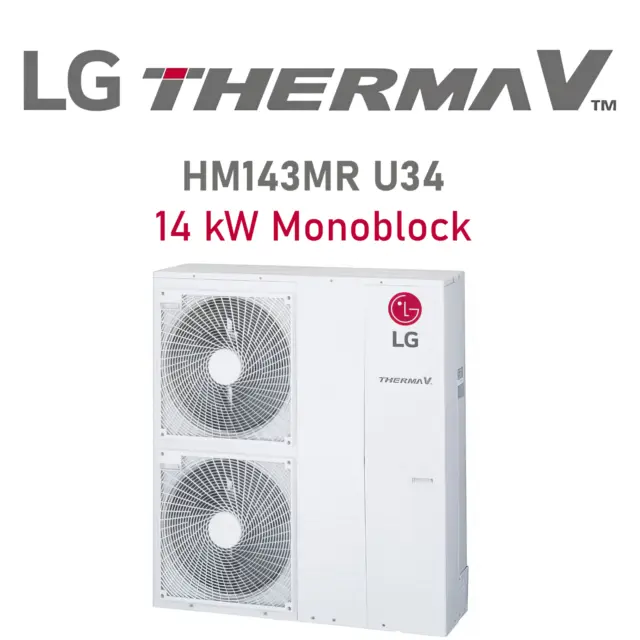 LG THERMA V 14 kW Luft Wasser Wärmepumpe Monoblock HM143MR U34 | LAGERND | BAFA