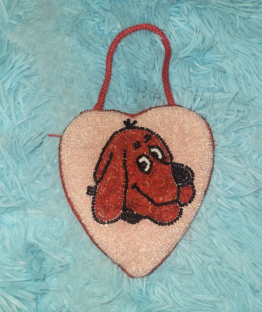 Clifford The Big Red Dog Beaded Coin Purse Vintage