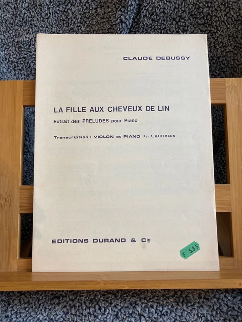 Debussy La Fille aux cheveux de lin partition violon piano Hartmann Durand