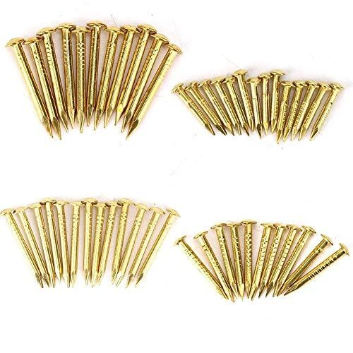 HEEPDD 100Pcs Brass Escutcheon Tacks Round Head Brass Brad Nail Hardware Nail...