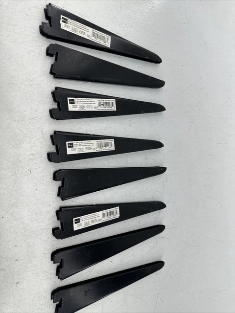 LOT of 8 Real Organized 9 Inch Double/Twin Track Black Shelf Bracket Lowes