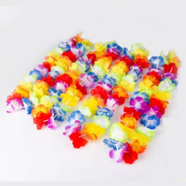 100X Hawaiian Lei Leis Tropical Beach Luau Flower Leis Necklace Garland Party De 3