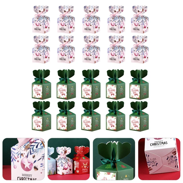 30 Pcs Christmas Apple Box Xmas Gift Bag Treats Eve Holder Container