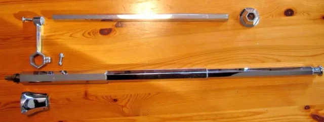 1 Antique Wall Sink Leg Support W/ Towel Rod Chrome Hexagon 26-3/4" To 28-1/8"