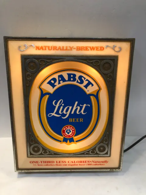 Vintage Pabst Light Beer Lighted Sign Pabst Blue Ribbon PBR