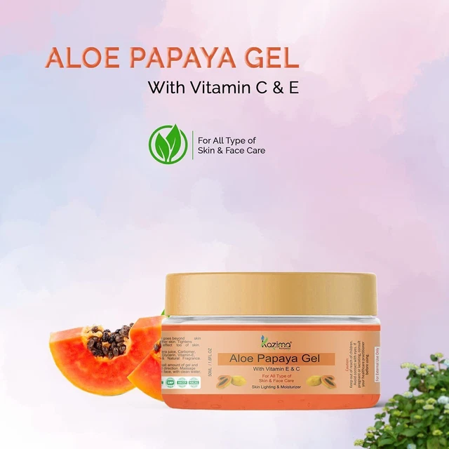 Gel de aloe papaya Kazima Cosmetics con vitamina E y C para aclarar la piel 150 ml