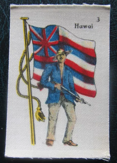 Cigarette Silks Card Ww1 Hawaii military La Favorita Soldiers Flag ORIGINAL BACK