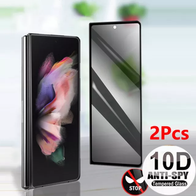 Blickschutz Panzerfolie Sichtschutz Echtglas Anti-Spy für Samsung Z Fold5 Fold4