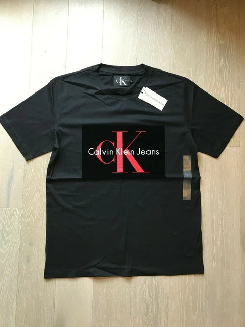 T-Shirt Uomo Calvin Klein Jeans Taglia L Girocollo Nera Nuova Con Etichetta!!