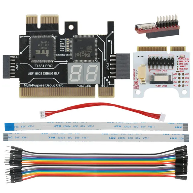 TL631 Pro Universal Laptop PC PCI PCI-E Mini LPC Diagnostic Analyzer Tester Card